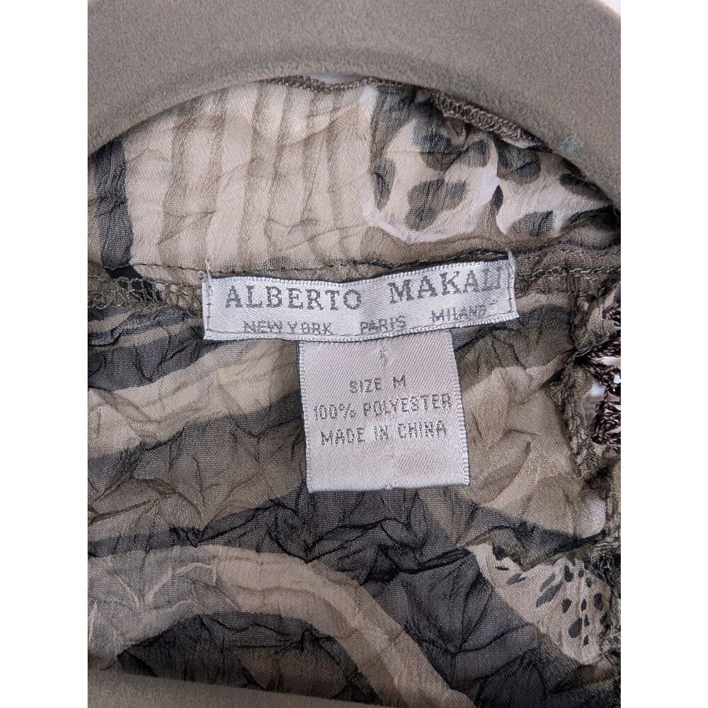 Alberto Makali Cardigan Crinkle Open Front Lace Mixed Animal Print Black Size M - Picture 8 of 10